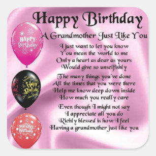 Autocollants Stickers Anniversaire De Mamie Zazzle Ca