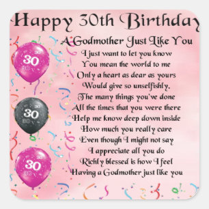 Sticker Carré Poème Godmère - 30e anniversaire Design