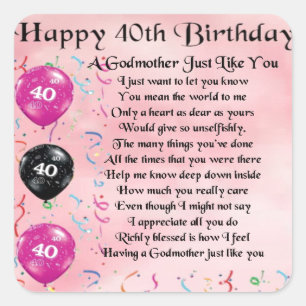 Sticker Carré Poème Godmère - 40e anniversaire Design