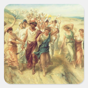 Sticker Carré Poet Anacreon (570-485 BC) with Muses, 189