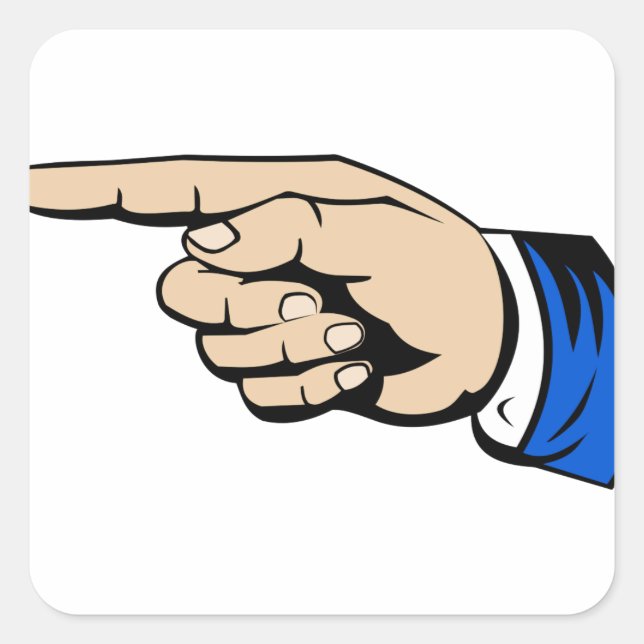 Sticker Carré Pointe du doigt (Devant)