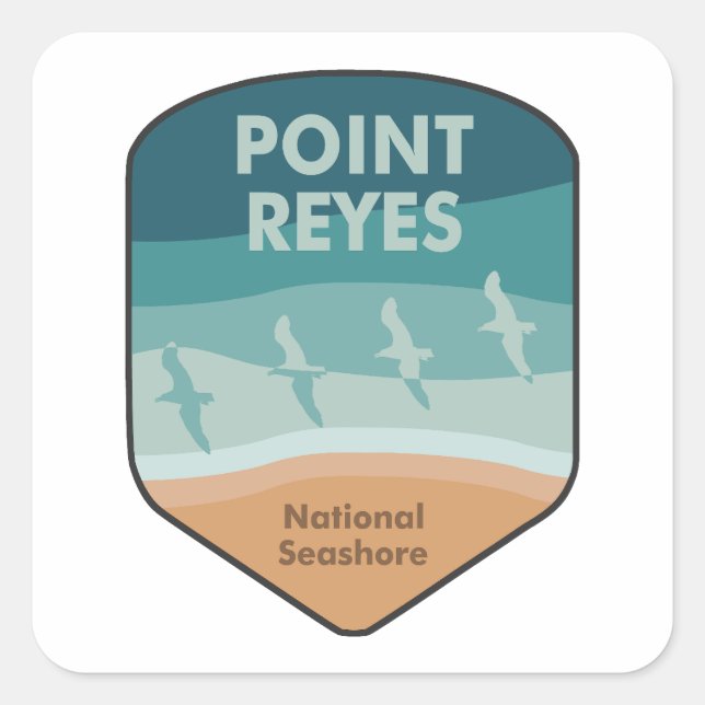 Sticker Carré Pointe Reyes National Seashore California Seaguls (Devant)