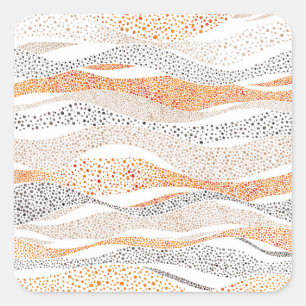 Sticker Carré Pointillisme Wavy Polka : Doux Doux Textile