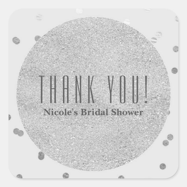 Sticker Carré Points Confetti brillants gris clair et argenté Mo (Devant)