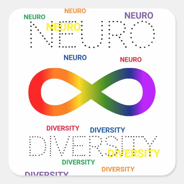 Sticker Carré Points de neurodiversité (Devant)