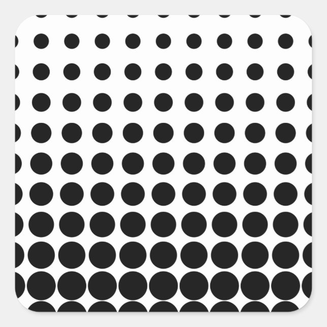 Sticker Carré Points demi-teintes blanc et noir (Devant)