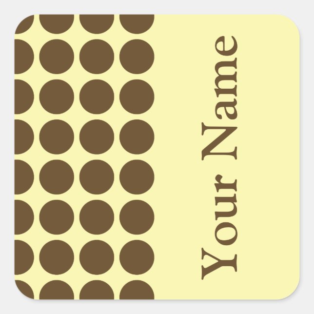 Sticker Carré Points neutres de crème de pécan avec le texte du  (Devant)