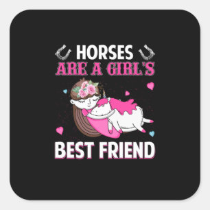 Sticker Carré Poison d'Equestrian   Horses Are A Girl Best Frien