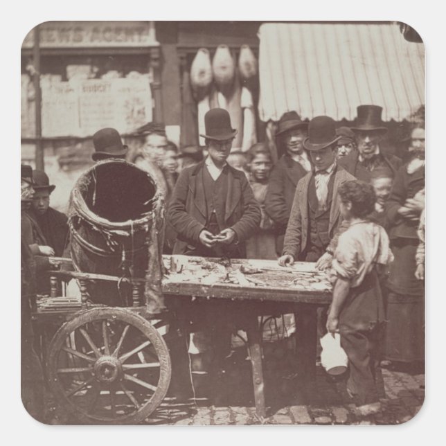 Sticker Carré Poisson bon marché de St. Giles, de 'Street Life à (Devant)