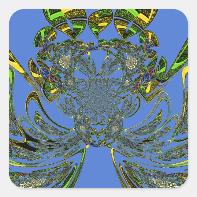 Sticker Carré Poisson de plumes (Devant)