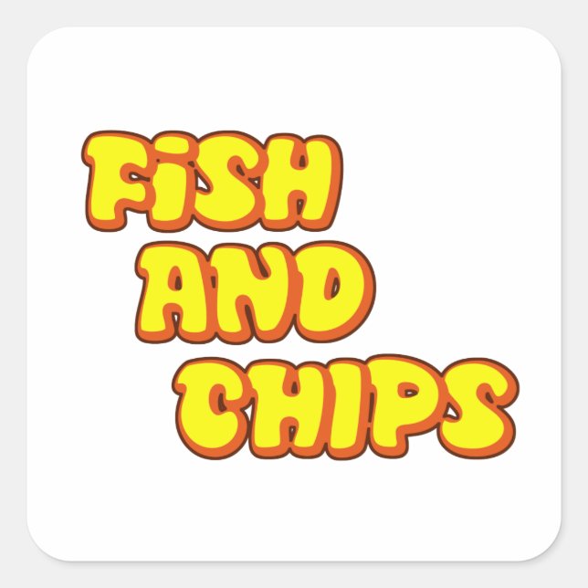 Sticker Carré poisson et frites (Devant)
