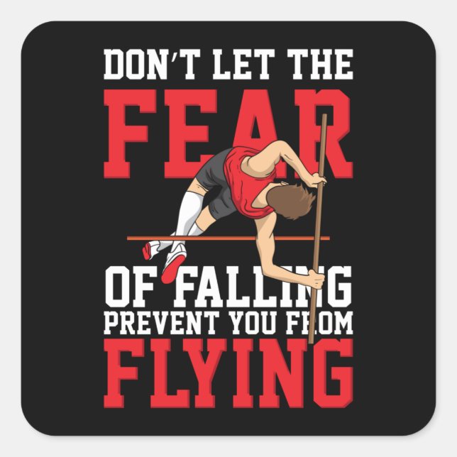 Sticker Carré Pole Vaulting Sport (Devant)