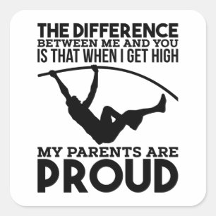 Sticker Carré Pole Vaulting Sport