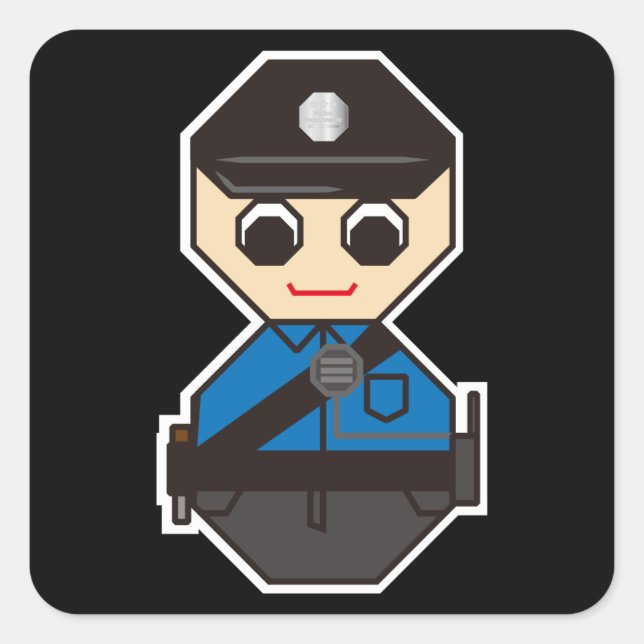 Sticker Carré Police (Devant)