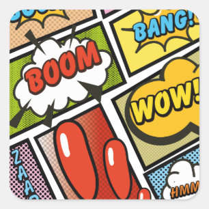 Sticker Carré Polices de bande dessinée !