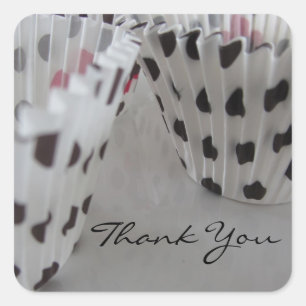 Sticker Carré Polka Dot Cupcake