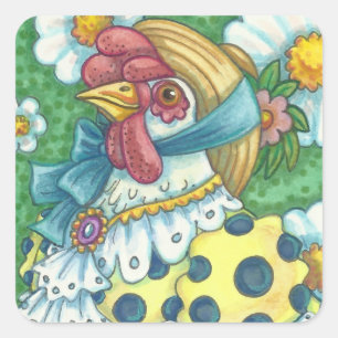Sticker Carré POLKA DOT HAUT, Carré DE BÂTIMENTS À POULET, Feuil