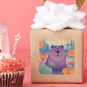 Sticker Carré POLLY PLUM Chow chien