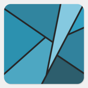 Sticker Carré Polygone Turquoise Abstrait
