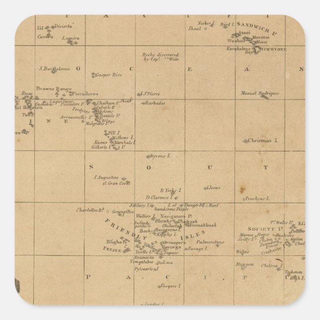 Sticker Carré Polynésie 2 (Devant)