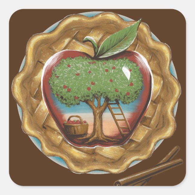Sticker Carré Pomme de ma tarte (Devant)