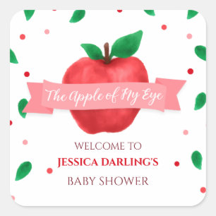 Sticker Carré Pomme de mon Baby shower oculaire