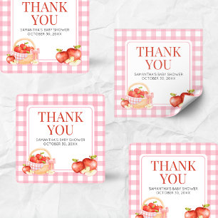 Sticker Carré Pomme de notre Baby shower oculaire