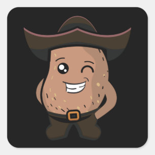 Sticker Carré Pomme de terre cool