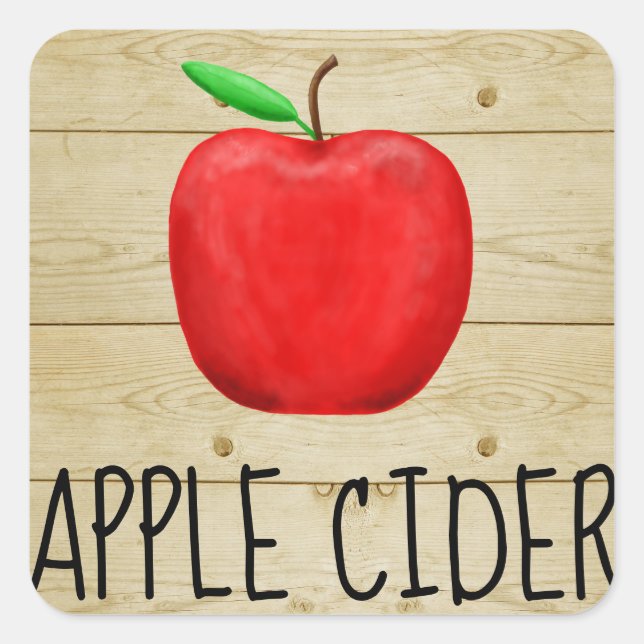 Sticker Carré Pomme rouge Cider (Devant)