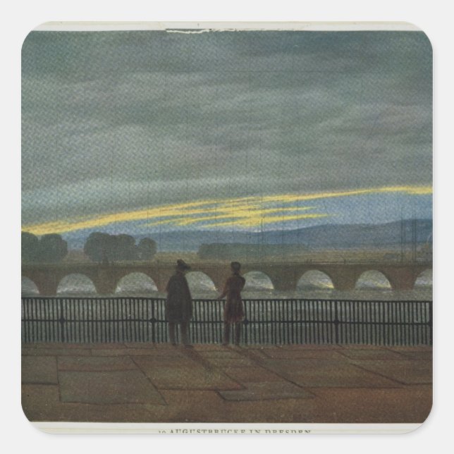 Sticker Carré Pont d'août à Dresden (Devant)