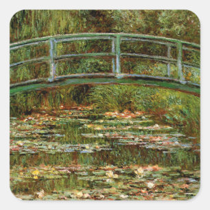 Sticker Carré Pont français de Monet Giverney