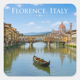 Sticker Carré Ponte Vecchio Paysage Urbain Romantique
