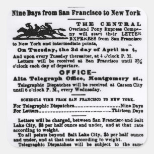 Sticker Carré Pony Express, neuf jours