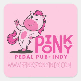 Sticker Carré Pony Pedal Rose Pub Indy