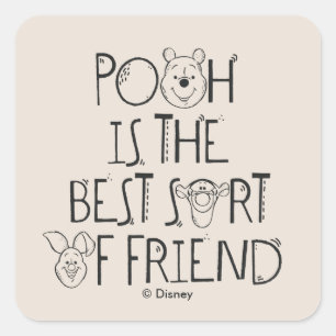Sticker Carré Pooh est le meilleur ami