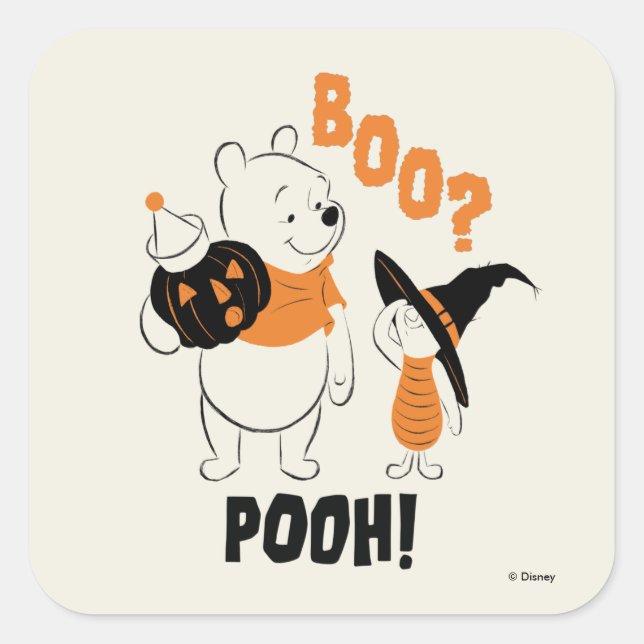 Sticker Carré Pooh et Piglet | Boo Pooh (Devant)