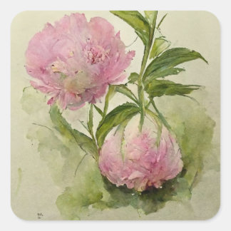 Sticker Carré Poon rose délicatIes