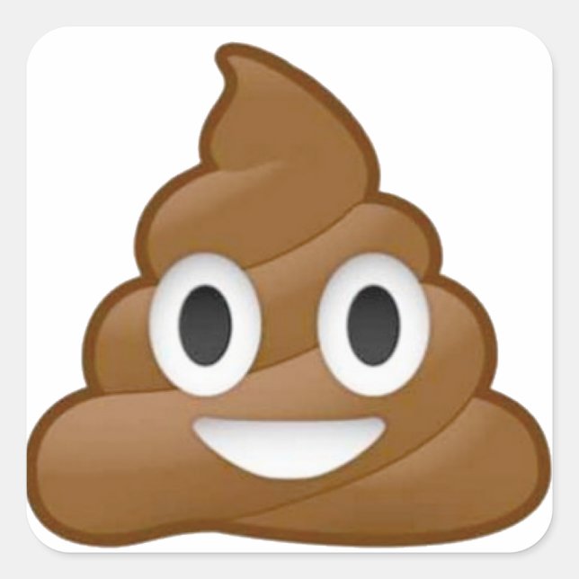 Sticker Carré Poop émoji (Devant)