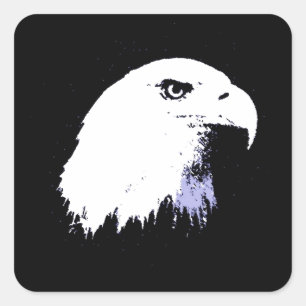 Sticker Carré Pop Art Bald Eagle