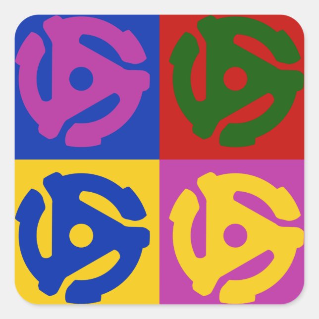 Sticker Carré Pop Art Vinyl Record 45 RPM Insert (Devant)