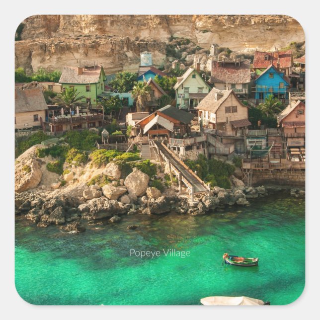 Sticker Carré Popeye Village, Malta (Devant)