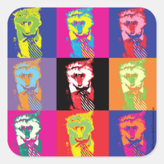 Sticker Carré Pop'n'Roll avec Monsieur le Président !