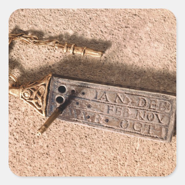 Sticker Carré Portable cadran solaire, argent et or, 10e siècle  (Devant)