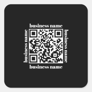 Sticker Carré porte-clés d'entreprise code QR minimaliste budget