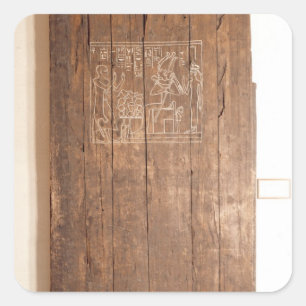 Sticker Carré Porte en bois du tombeau de Khonsuhotep Nouveau