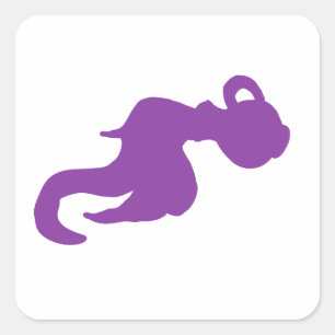 Sticker Carré Porteur d'eau violet Zodiaque Silhouette