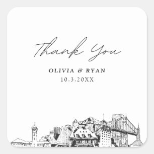 Sticker Carré Portland Mariages repères Favoriser le Merci