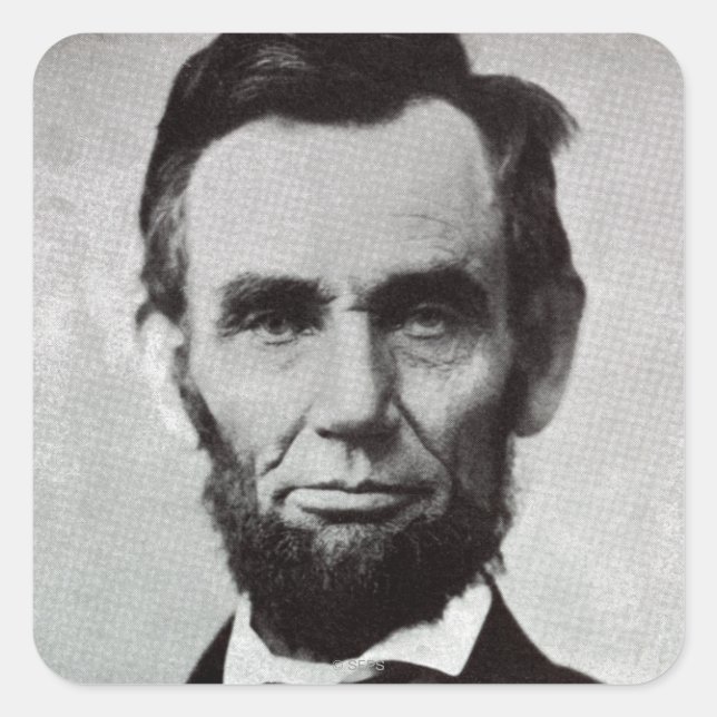 Sticker Carré Portrait d'Abe Lincoln 2 (Devant)