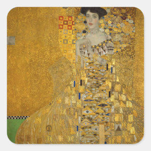 Sticker Carré Portrait d'Adele Bloch-Bauer I par Gustav Klimt