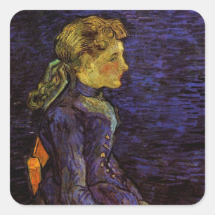 Sticker Carré Portrait d'Adeline Ravoux par Vincent van Gogh